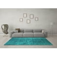 thumbnail image 3 of Ahgly Company Machine Washable Indoor Rectangle Oriental Turquoise Blue Industrial Area Rugs, 8' x 10', 3 of 4