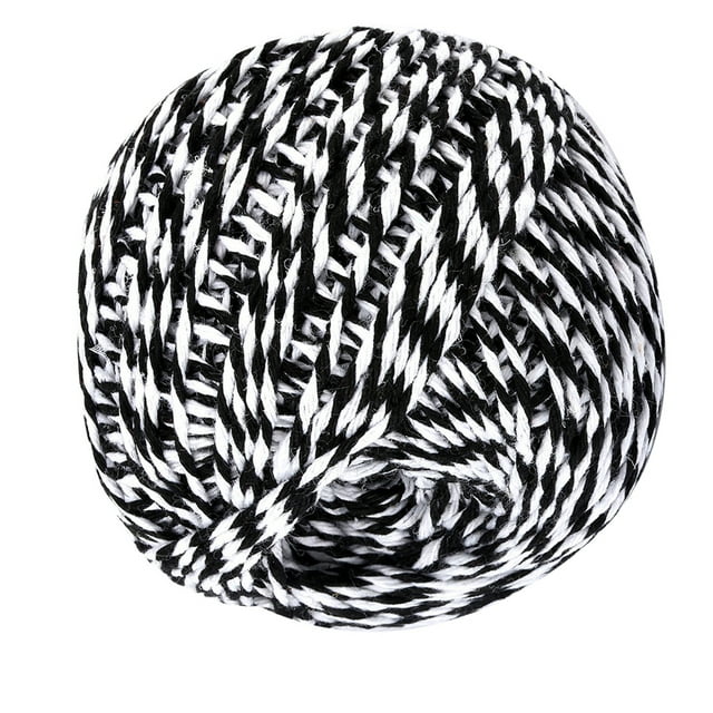 Cotton Thread Weave Socks Clothes Hats Clothing Practicing Prop Sewing Rope Multicolored 100 Meters for Beginners DIY Ropes black + white