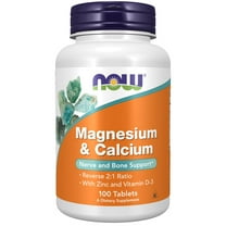 NOW Supplements, Magnesium & Calcium, with Zinc and Vitamin D-3, 100 Tablets
