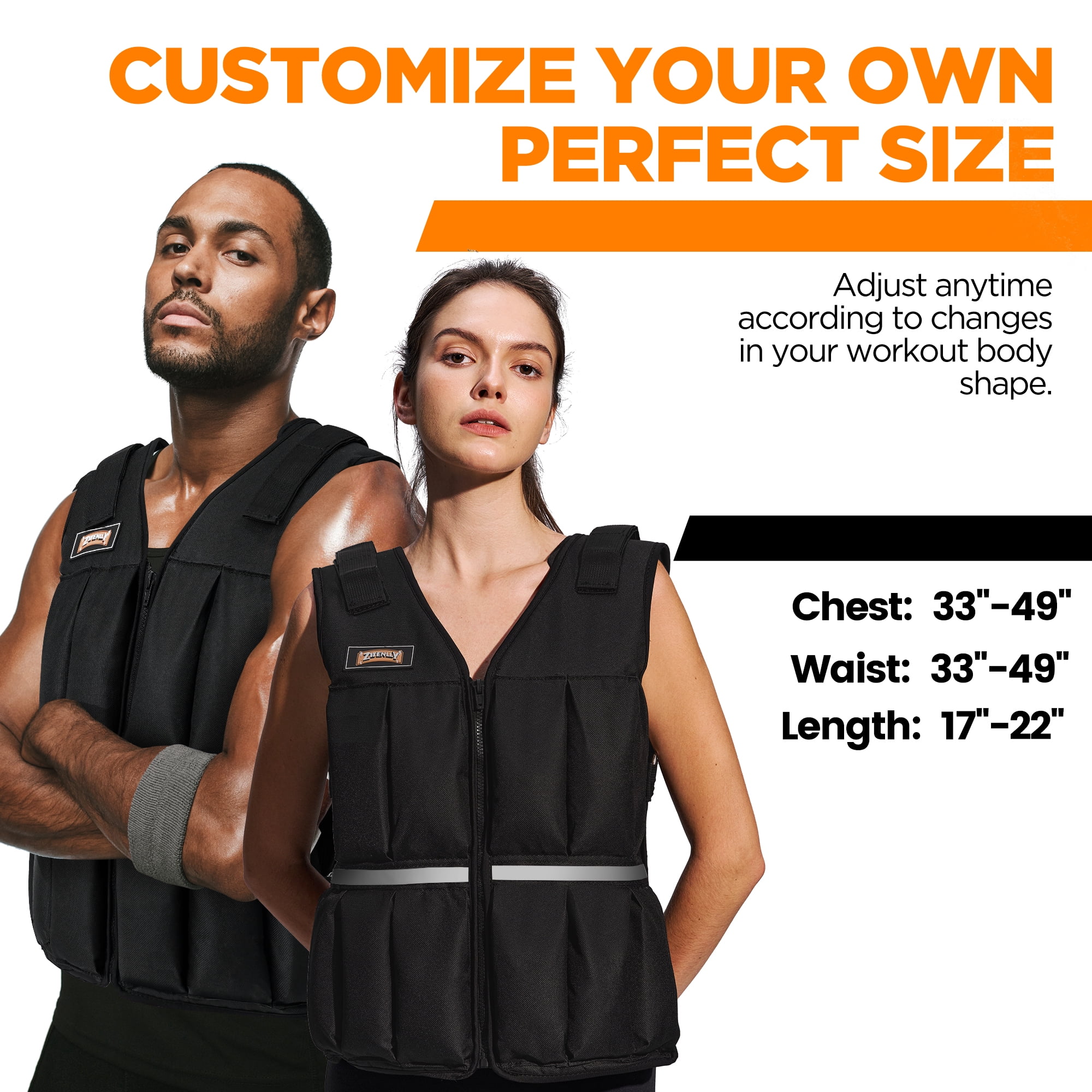 Divmystery Weighted Vest Men 25lbs Weights with Reflective Stripe, Weighted vest for Women Workout Equipment for Strength Training Running