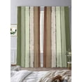 thumbnail image 3 of Brown Green Striped Sheer Curtains 96 Inch Long 2 Panels, Modern Vintage Wood Texture Rectangle Light Filtering Rod Pocket Semi Sheer Curtains, Sheer Voile Drapes for Living Room Bedroom, 52"x96", 3 of 5