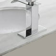 thumbnail image 5 of BWE Chrome Bathroom Faucet Modern Waterfall Single Hole Faucet for Bathroom Sink Single Handle with Pop Up Drain with Overflow Assembly and Supply Line Lavatory Bath Faucet Lead-Free, 5 of 7