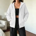 thumbnail image 3 of Womens Comfort Fit Zip Up Hoodie Casual Soft Travel Hoody Sweatshirts, L, 3 of 6