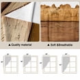 thumbnail image 5 of Farmhouse Yellow Brown Swag Curtains for Kitchen/Bedroom/Living Room, Vintage Wooden Striped Scalloped Curtains 63 Inch Long, Rod Pocket Window Swag Topper Curtains Valances 2 Panels Set 36"x63", 5 of 8