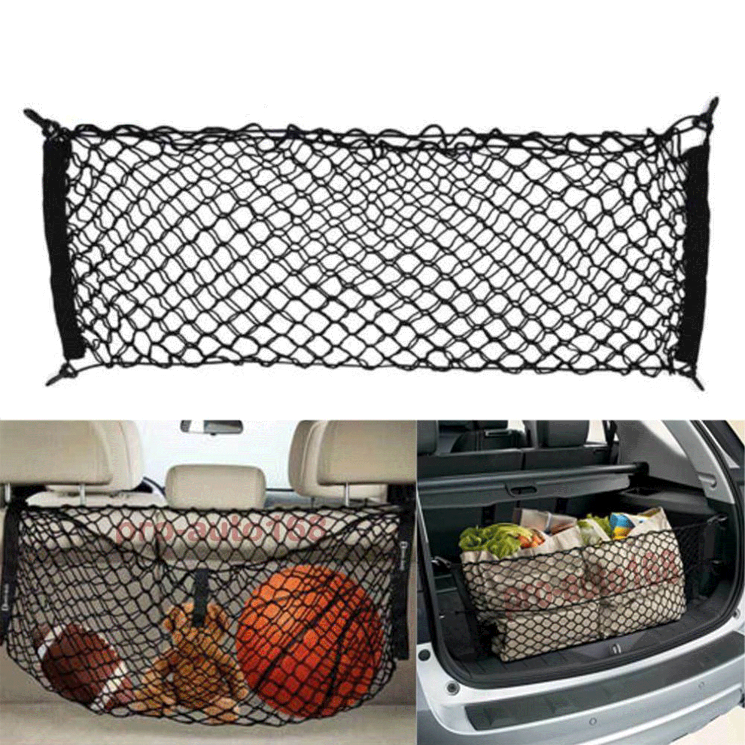 CarBole Universal Elastic Car Cargo Net, Nylon Mesh Trunk Storage for Truck SUV