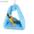 thumbnail image 7 of BadPiggies Winter Warm Bird Nest House Shed Hut Plush Fluffy Hanging Hammock Finch Cage Birds Hut Hideaway for Hamster Parrot Macaw Eclectus Parakeet Cockatoo (S, Blue), 7 of 7