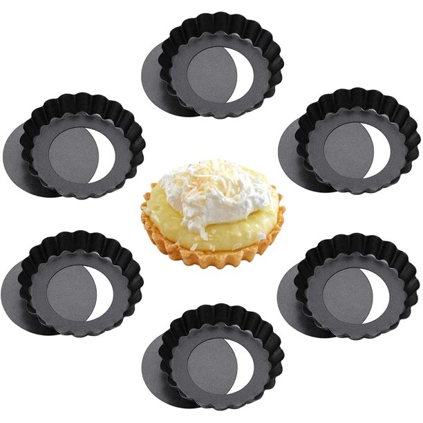 Quiche Pans WENTS 4 Inch Mini Quiche Pans with Loose Base Non Stick