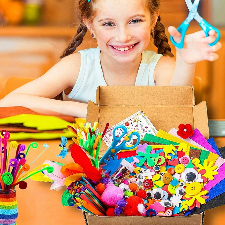 Kids Art Kit and Craft Supplies, 1000+ Pieces Foam, Pompoms, Feathers,  Cardstock, PACK - Kroger