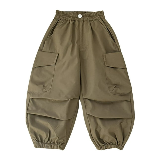 Kids Summer Pants,Summer Long Pants for Girls,Children's Pants Spring New Product Solid Color Work Pants With Multiple Pockets Loose Pants For Boys And Girls