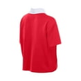 thumbnail image 3 of Women's New Era Red Kansas City Chiefs Throwback Boxy Cropped Polo, 3 of 5