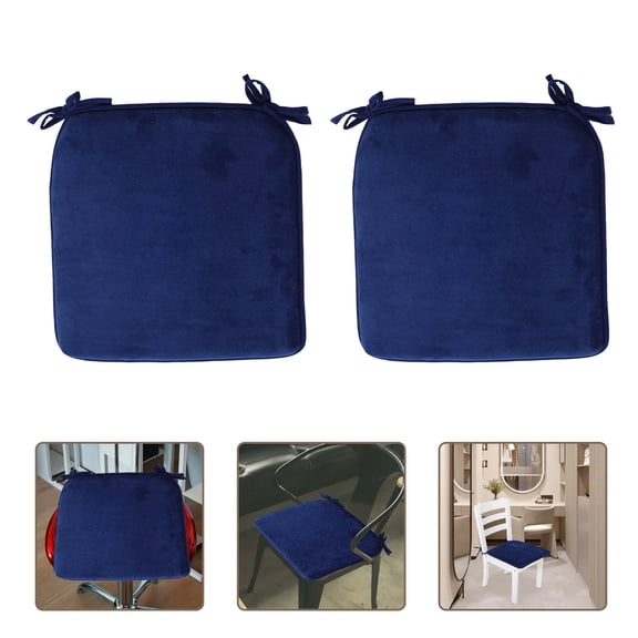 Hytrove 4Pcs Dining Room Chair Seat Cushions Ties for Indoor Use Dark Blue 16.3X16.3X1In