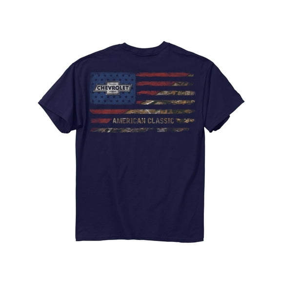 Chevrolet American Classic Camo Flag Navy Graphic T-Shirt - Medium