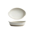 thumbnail image 1 of 500ML Ceramic Double Ear Japanese Retro Cheese Baked Rice Plate Creative Salad Bowl Home Rectangular Coarse Ceramic Utensils, 1 of 4