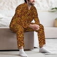 thumbnail image 7 of Uemuo Golden Glitter Pattern 2-Piece Loungewear Set - Men’s Soft Sleepwear, Cozy Winter PJs, Comfy Sleep Set-XX-Large, 7 of 7