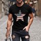 thumbnail image 1 of Tops para hombre, blusas y camisas de cuello redondo y manga corta para hombre, camiseta de cuello redondo y manga corta con estampado de la bandera del Día de la Independencia de Estados Unidos para, 1 of 5