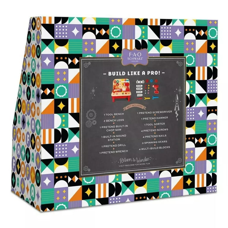 Fao Schwarz Pro 4-in-1 Hardware Station, Multicolor (25 Pieces