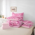 thumbnail image 6 of Manfei Initial Letter B 7pcs Bedding Comforter Set,Kawaii Bowtie Ribbon Queen Bedding Sets,Pink Bow Knot Queen Sheet Sets For Girl,Breathable Bedroom Decoration Reversible, 6 of 8