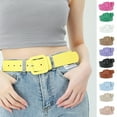 thumbnail image 2 of Skymirror Women Belt Multi Holes Adjustable Length Square Buckle Faux Leather Waistband Jeans Dress Coats Candy Color Belt, 2 of 8