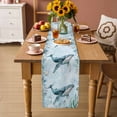 thumbnail image 3 of Coastal Whale Table Runner, Nautical Ocean Shells Seaweed Coral Washable Cotton Linen Table Runners 90 Inches Long, Dresser Scarf Runner for Dining/Coffee/Kitchen/Hallway Tables 13''x90'', 3 of 8