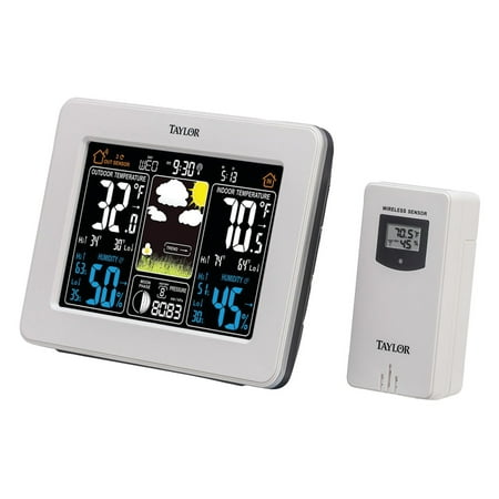 Taylor 1736 Deluxe Digital Weather Forecaster with Color (Best Weather Forecaster Device)