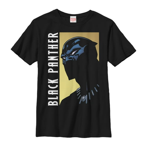 Boy's Marvel Black Panther Fierce Expression  Graphic Tee Black Large
