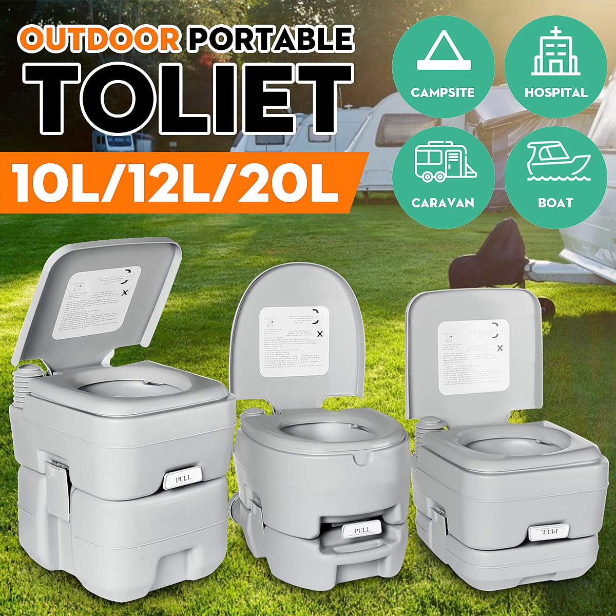 Details about   Camping Portable Toilet Folding Compact Porta Potty Outdoor Tent Boat RV Travel