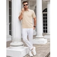 thumbnail image 3 of COOFANDY Mens Knit Polo Shirts V Neck Short Sleeve Stretch Polo T Shirt Casual Golf Shirts, 3 of 6