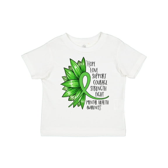 Inktastic Mental Health Awareness Green Sunflower Ribbon Boys or Girls Toddler T-Shirt