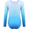 thumbnail image 3 of Oudiya Girls Long Sleeve Gymnastic Leotard Gradient Color Sparkly Ballet Dance Outfit for Kids 3-10Y, 3 of 7