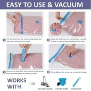 Behome Vacuum Storage Bags with Double-Zip Seal, 10 Pack Large Space Saver Bags for Clothes, Mattress, Blanket, Duvets, Pillows, Comforters, Travel (24 x 32 Inch)