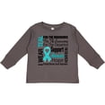 thumbnail image 3 of Inktastic Ovarian Cancer I Wear Teal Ribbon Tribute Boys or Girls Long Sleeve Toddler T-Shirt, 3 of 5