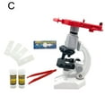 thumbnail image 1 of Kid Microscope Battery Powered High Magnification Science Experiment 100X/400X/1200X Biological Microscope Kit for School, 1 of 8