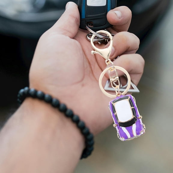 Minkissy 1 Pack Mini Car Keychain Rhinestone Car Accessories Charm for Women Girls Stylish Car Decoration