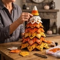 thumbnail image 2 of Halloween Quilted Fabric Tree for Tabletop Decor, Candy Corn Style Layered Patchwork Ornament for Indoor Home Display, DIY Seasonal Craft Kit, 11.8 Inch, 2 of 7