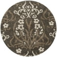 thumbnail image 3 of SAFAVIEH Florida Donald Floral Shag Area Rug, Smoke/Beige, 4' x 4' Square, 3 of 8