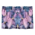 thumbnail image 7 of Yayeee Kitchen Curtains Tier Pair Light Filtering 27"x24" Rod Pocket Short Cafe Window Panel, Watercolor Pink Marble Pattern, 7 of 7
