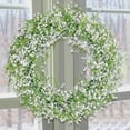 thumbnail image 4 of Bienvenido Corona de Gypsophila Corona Artificial Blanca Decoración 40 cm Corona de Puerta Flores Primavera Corona Natural Corona pequeña para Pared, Exterior, Boda, decoración, etc., 4 of 7
