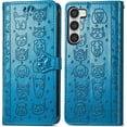thumbnail image 6 of for Samsung Galaxy S23+ Plus (Not S23) PU Leather Flip Wallet Case, Cute Cat Dog Cartoon Style with Card Slots Holder Phone Cover Case for Samsung Galaxy S23 Plus MG Blue, 6 of 16