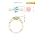 thumbnail image 4 of Angara Natural 1 Ct. Aquamarine with Diamond Classic Ring in 14K Yellow Gold for Women (Ring Size: 11.5), 4 of 9