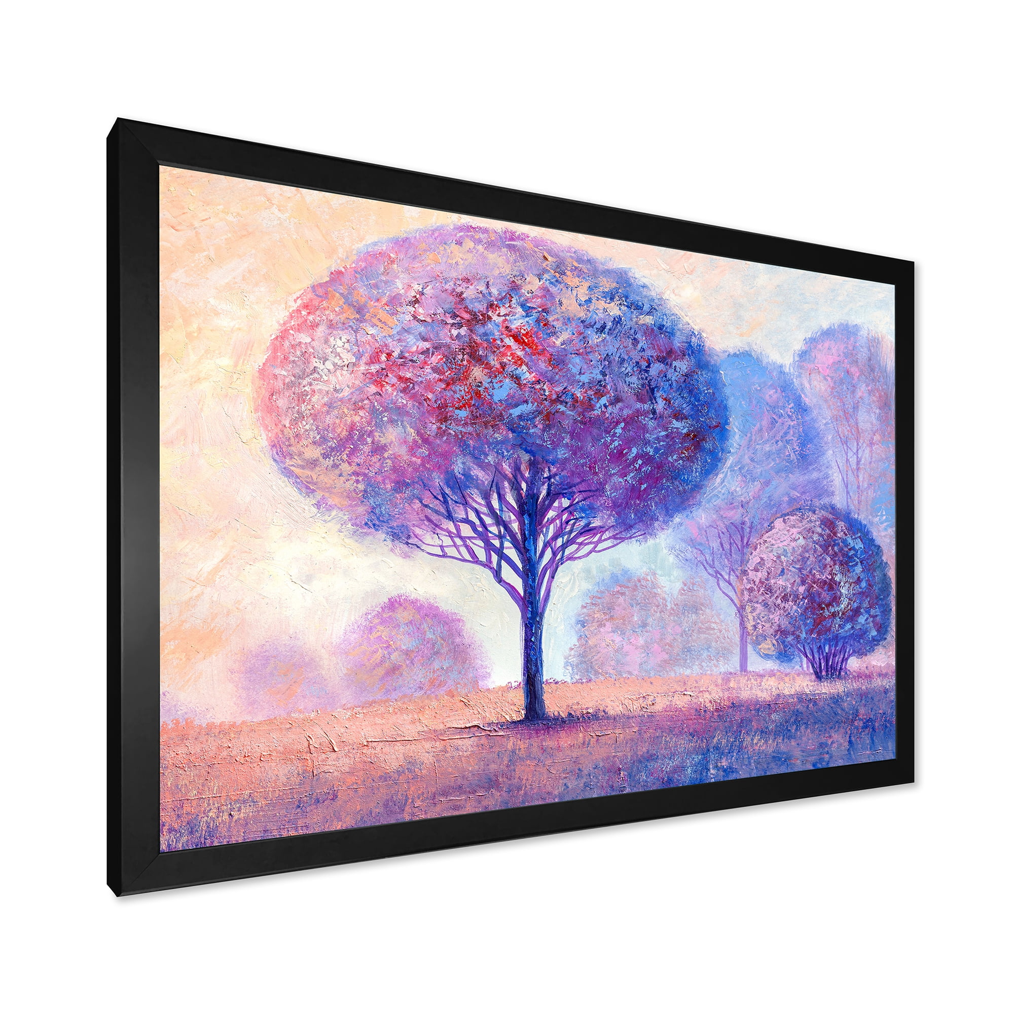 Designart 'Colourful Trees Abtract Impression II' Traditional Framed Art Print