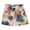 Teal and Orange Abstract Shapes, variant on Kids' Beach Pants Comfortable Swim Trunks Tie-dye Dandelions Pattern Shorts for Pool Vacation and Lounge Wear Medium