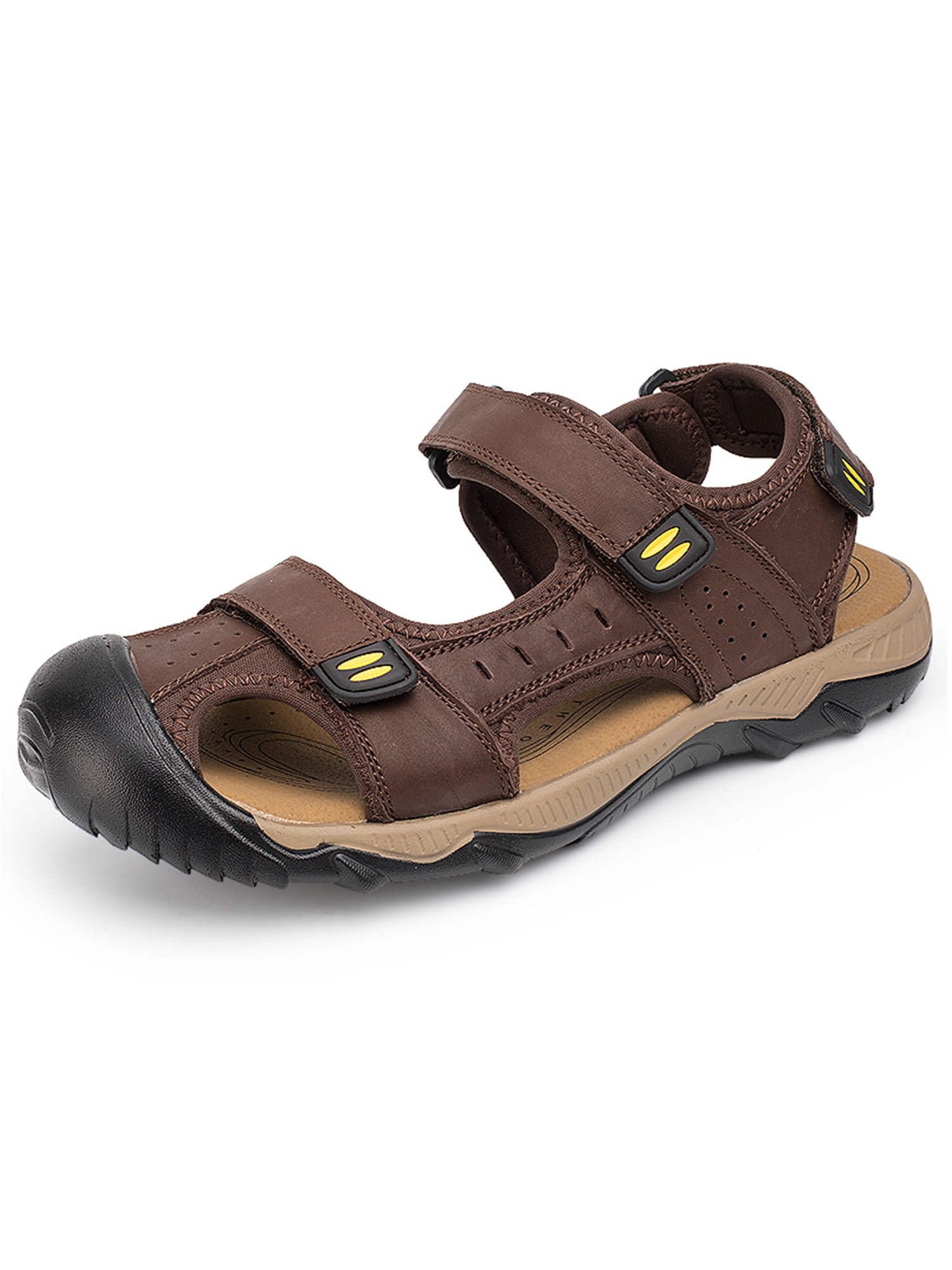 Mens Faux Leather Sandals Walking Hiking Sandals Beach Shoes Size 7 8 9 10 11 12