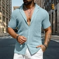 thumbnail image 2 of CHUOU Mens Summer Beach Shirt Stylish Shirts Short Sleeve Casual Button Down Beach Knit Shirts, 2 of 5