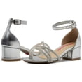 thumbnail image 2 of Sandalia De Tacon Zapatilla para Niña Plata Brillos Fiesta gris 18, 2 of 5