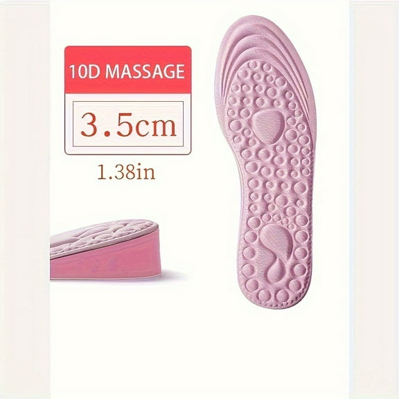1Pair Height Increased Insoles for Women Shoes Inner Sole Shoe Insert Lift Heel Comfort EVA Heightening Feet Care Insoles 3.5cm EU37-38