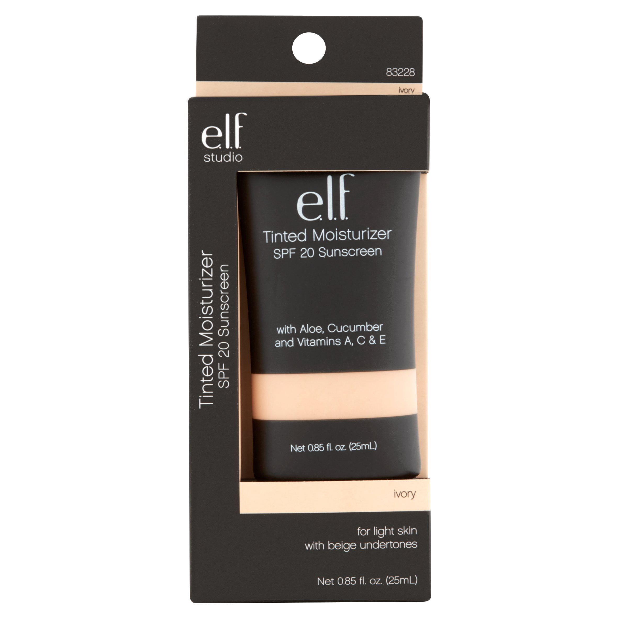 e.l.f. Tinted Moisturizer, SPF 20 Ivory, 0.88 fl oz