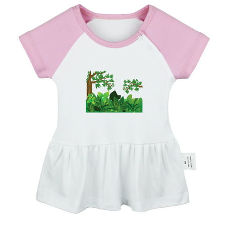 

Nature Jungle Pattern Dresses For Baby Newborn Babies Skirts Infant Princess Dress 0-24M Kids Graphic Clothes (Pink Raglan Dresses 12-18 Months)