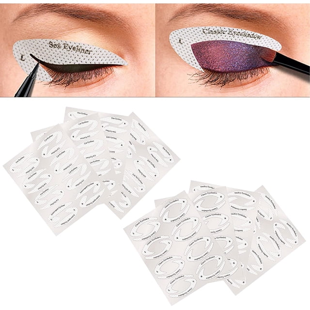 Plantilla para sombra de ojos, plantilla para delineador de ojos, pegatinas reutilizables, juego de herramientas de maquillaje ahumado, delineador de ojos de gato, ojos ahumados, plantillas para ojos