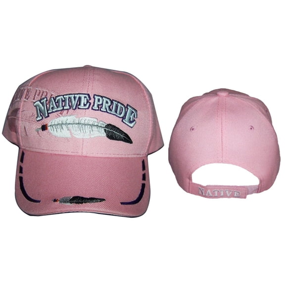 Feather Native Pride Baseball Caps Hats Embroidered Pink Color -- FREE  USA  Shipping--(CapNp670 )