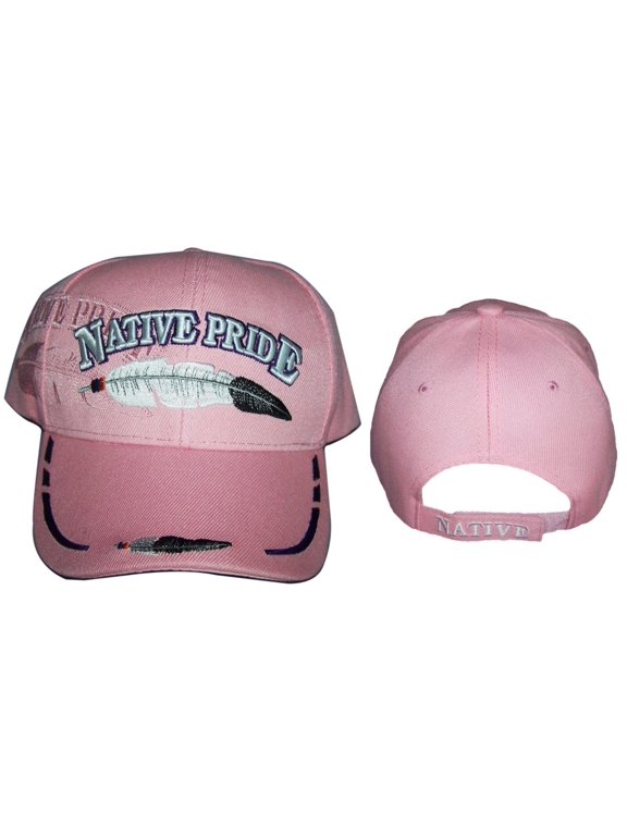 Feather Native Pride Baseball Caps Hats Embroidered Pink Color -- FREE USA Shipping--(CapNp670 )